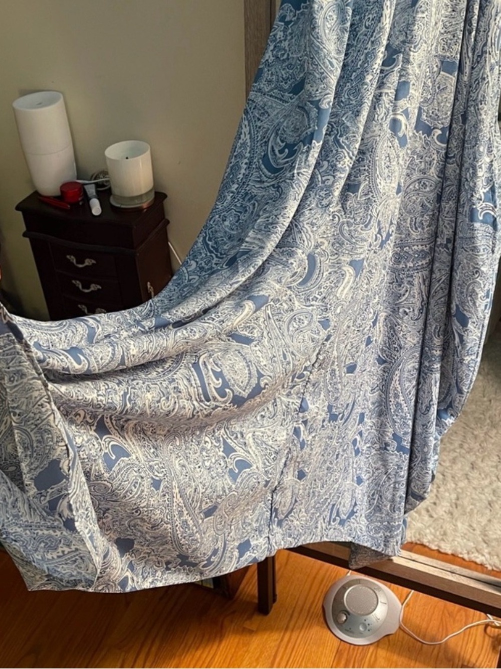 Elan Blue and White Printed Harem Jumpsuit - Picture 3 of 6